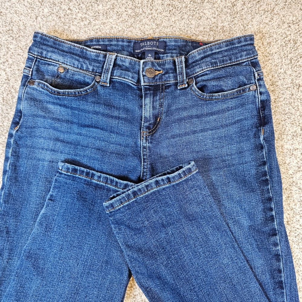 Talbots Simply Flattering Boyfriend Jeans Dark Wash Denim 4P BD5487 02/22
